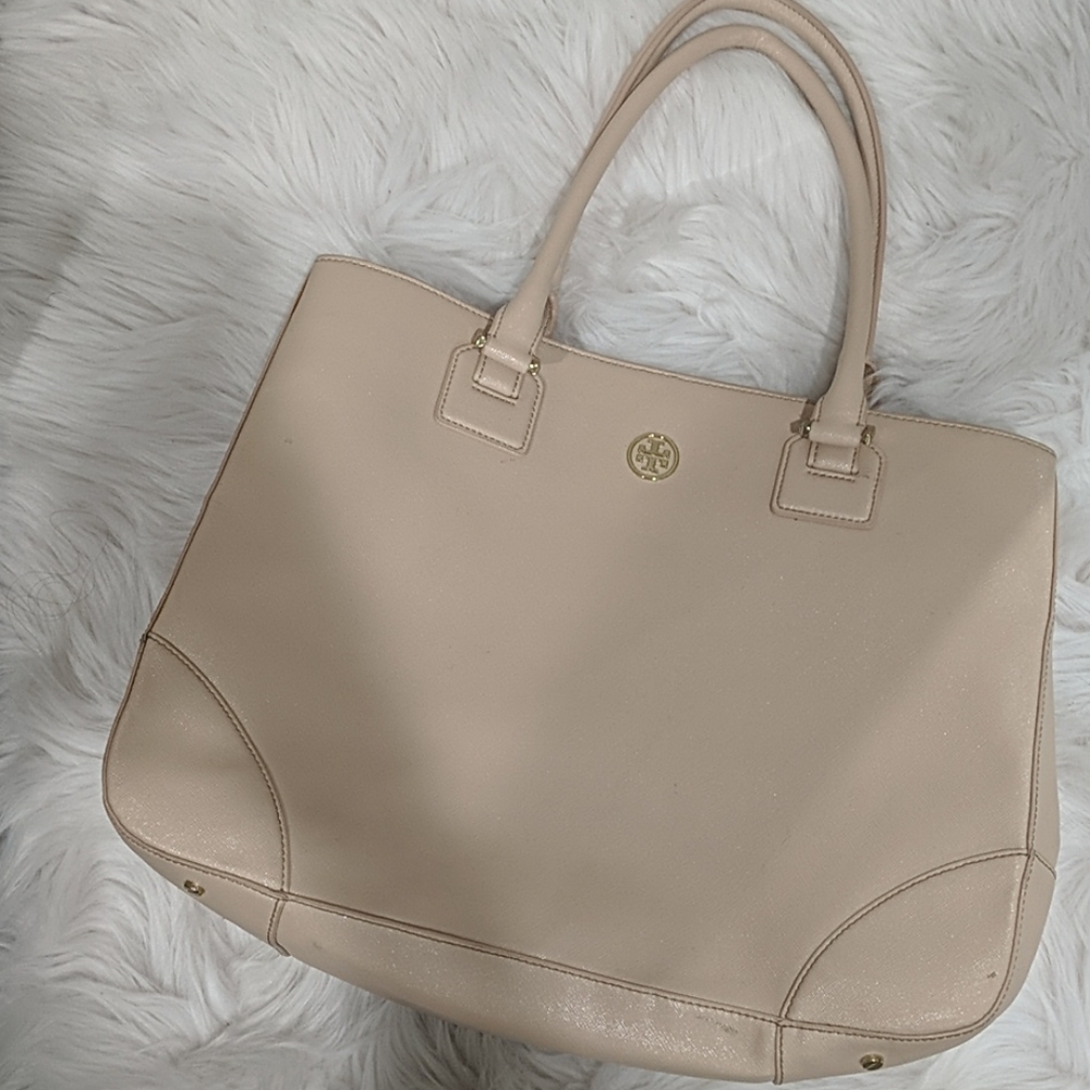 Tory Burch large purse light beige